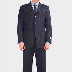 Armani Collezioni Black Pinstriped Suit